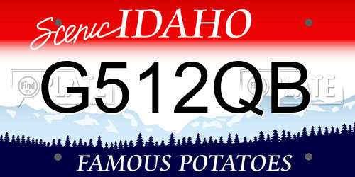 G512QB Idaho License Plate