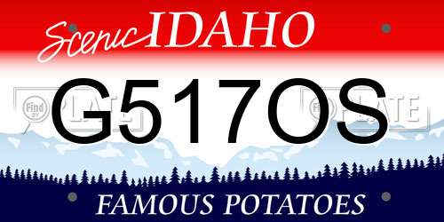 G517OS Idaho License Plate