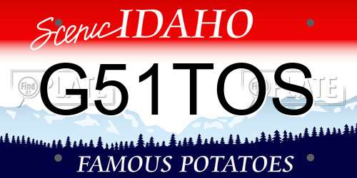 G51TOS Idaho License Plate