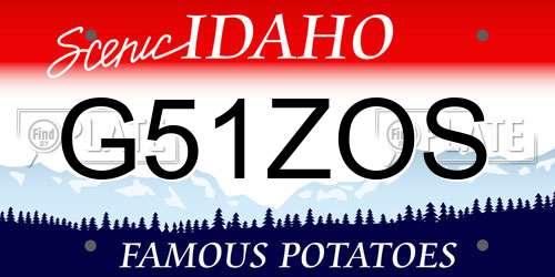 G51ZOS Idaho License Plate