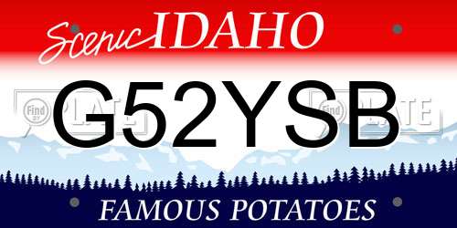 G52YSB Idaho License Plate