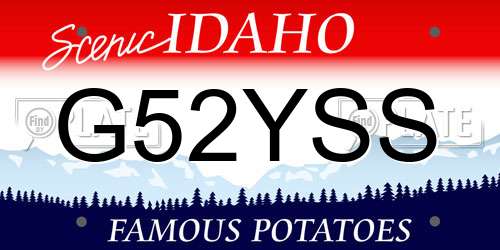 G52YSS Idaho License Plate