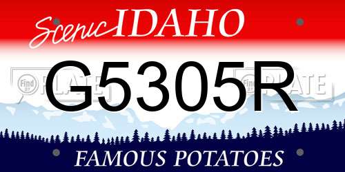 G5305R Idaho License Plate