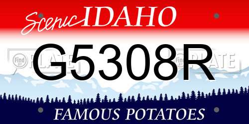 G5308R Idaho License Plate