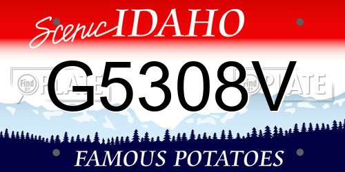 G5308V Idaho License Plate