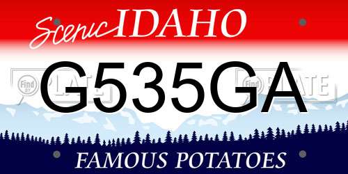 G535GA Idaho License Plate