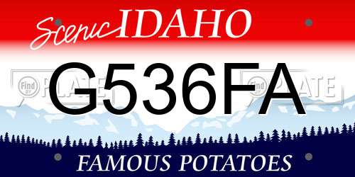 G536FA Idaho License Plate
