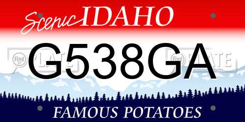 G538GA Idaho License Plate