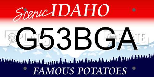 G53BGA Idaho License Plate