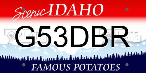 G53DBR Idaho License Plate
