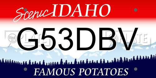 G53DBV Idaho License Plate