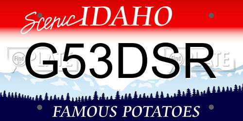 G53DSR Idaho License Plate