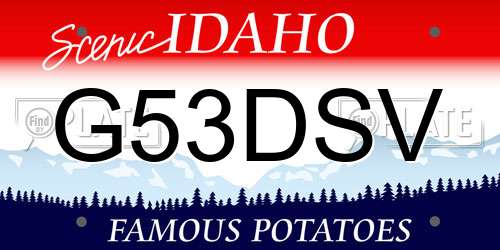 G53DSV Idaho License Plate