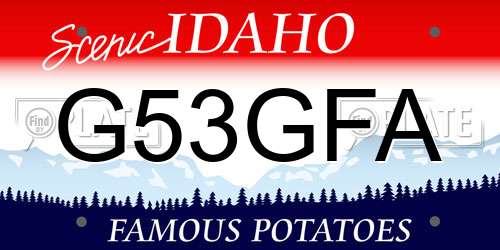 G53GFA Idaho License Plate
