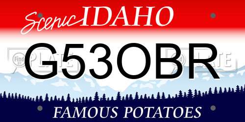 G53OBR Idaho License Plate