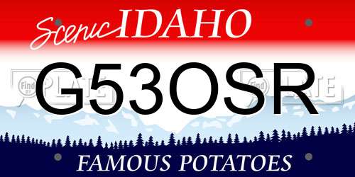 G53OSR Idaho License Plate