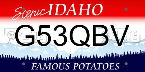 G53QBV Idaho License Plate