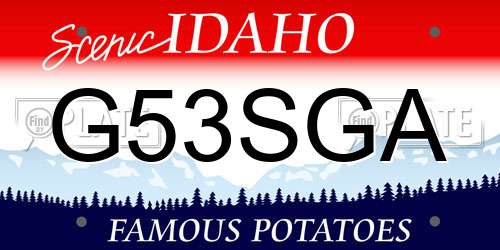 G53SGA Idaho License Plate