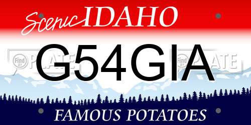 G54GIA Idaho License Plate