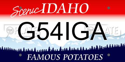 G54IGA Idaho License Plate