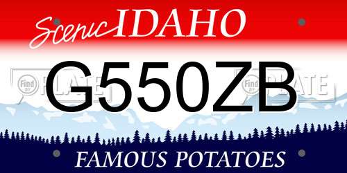 G550ZB Idaho License Plate