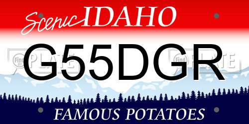 G55DGR Idaho License Plate