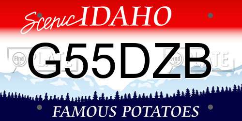 G55DZB Idaho License Plate
