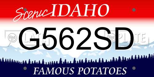 G562SD Idaho License Plate