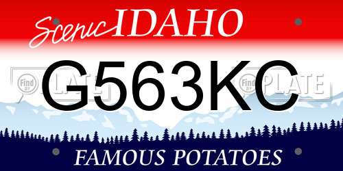G563KC Idaho License Plate