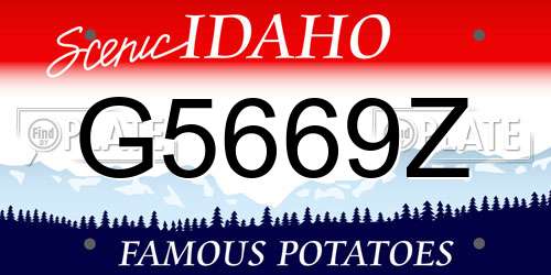 G5669Z Idaho License Plate