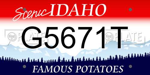 G5671T Idaho License Plate