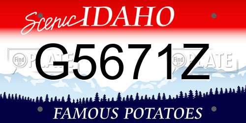 G5671Z Idaho License Plate