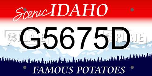 G5675D Idaho License Plate