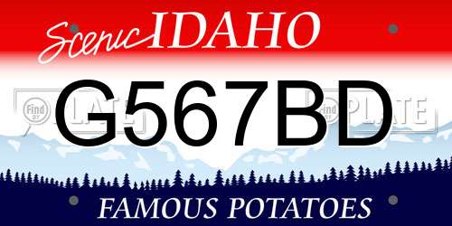 G567BD Idaho License Plate