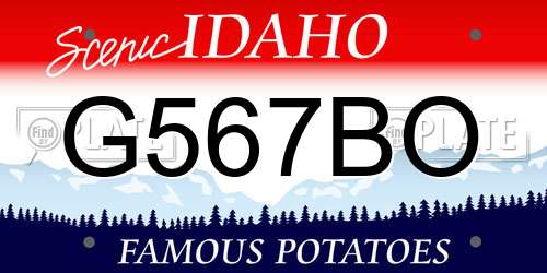 G567BO Idaho License Plate