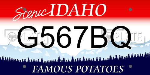 G567BQ Idaho License Plate