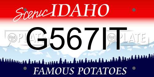 G567IT Idaho License Plate