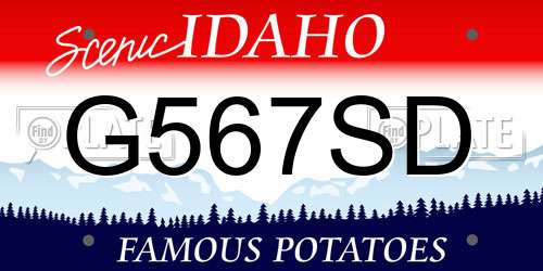 G567SD Idaho License Plate