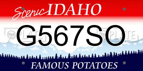 G567SO Idaho License Plate