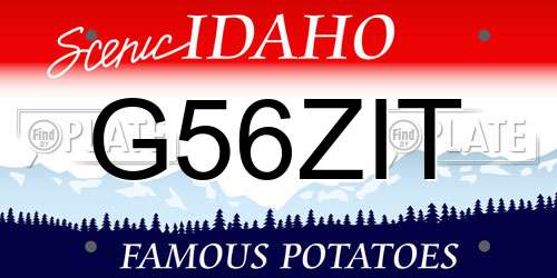 G56ZIT Idaho License Plate