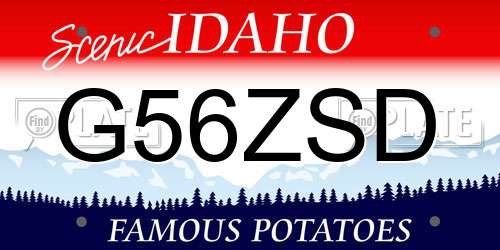 G56ZSD Idaho License Plate