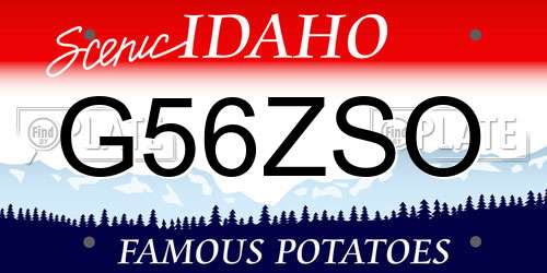 G56ZSO Idaho License Plate
