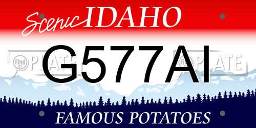 G577AI Idaho License Plate