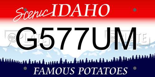G577UM Idaho License Plate