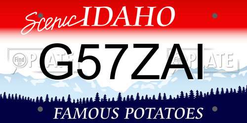 G57ZAI Idaho License Plate