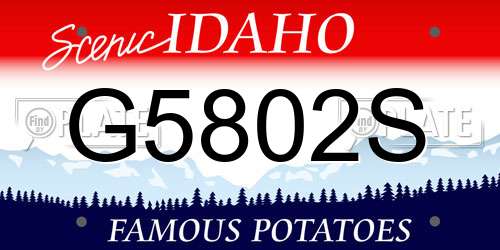 G5802S Idaho License Plate