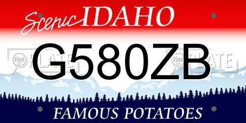 G580ZB Idaho License Plate