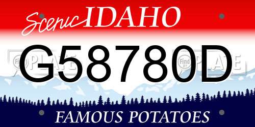 G58780D Idaho License Plate