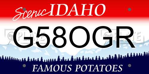 G58OGR Idaho License Plate
