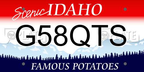 G58QTS Idaho License Plate